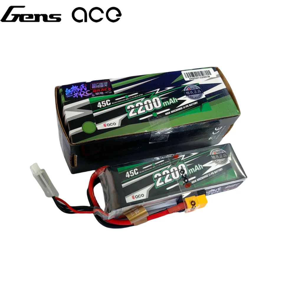 Gens ACE Lipo Battery 1800/2000/2200/2400/2700mAh 2S 3S 4S 6S 7.4V 11.1V 14.8V 22.2V 20C 30C 45C with T/XT60 Plug for FPV Drone