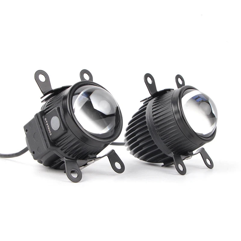 Uniwersalne reflektory samochodowe 12V z soczewką 2 cale, światła przeciwmgielne Bi-LED projektor biało-żółte do Toyoty, uniwersalny uchwyt, soczewka lampy przeciwmgielnej 2.0