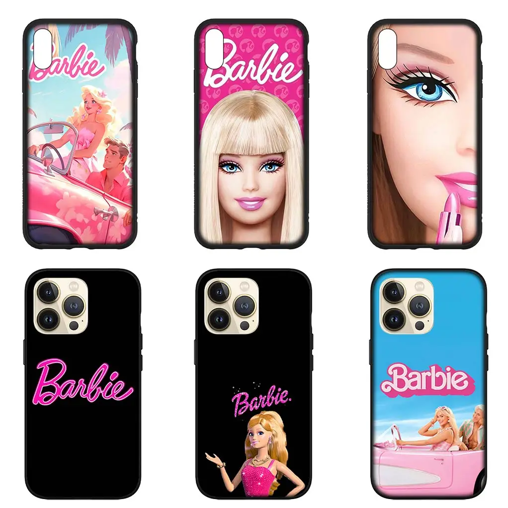 Princess Pink Barbies Cover Phone Case for Apple iPhone 15 14 Plus 13 12 Mini Pro Max + 13Pro 14+ 15+ Flexible Coque