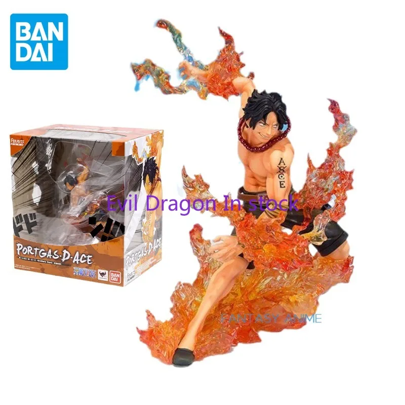 Bandai Original ONE PIECE Anime Figuarts ZERO Portgas·D· Ace The Bonds of Brothers Action Figure Toys for Kids Gift Model