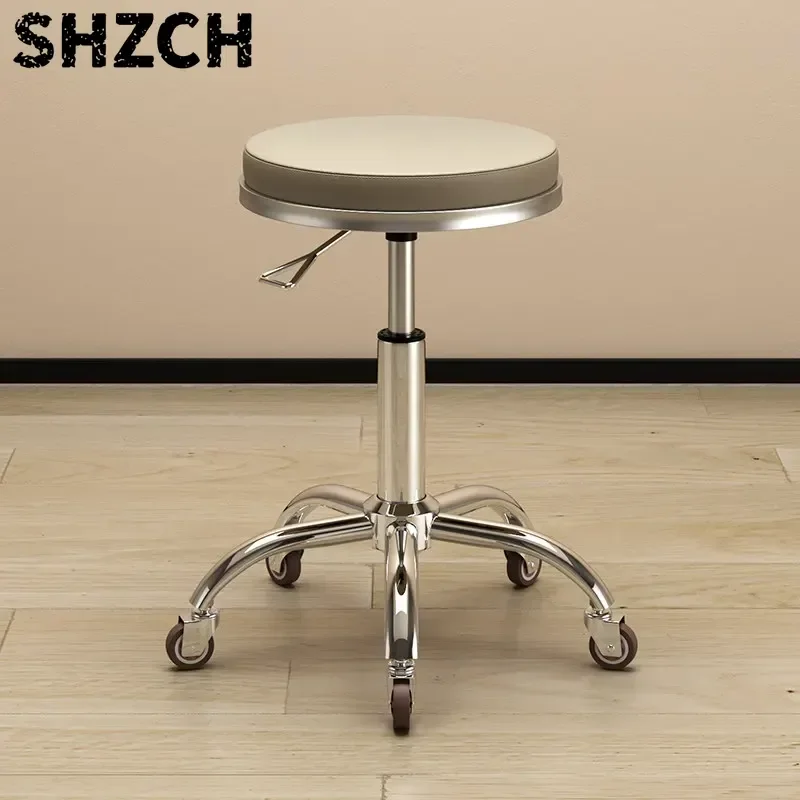 Rolling Salon Stool Swivel Hydraulic Adjustable Height Hairdresser Chair Heavy Duty Thick Legs for Barber Spa Nail Tattoo