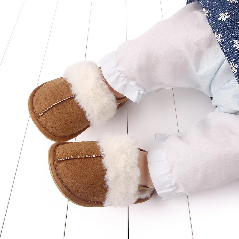 Yibubu Brown Baby Shoes Cozy and Stylish Baby Girls Slippers Toddler Indoor House Shoes with Anti-Skid Feature Newborns Sandals