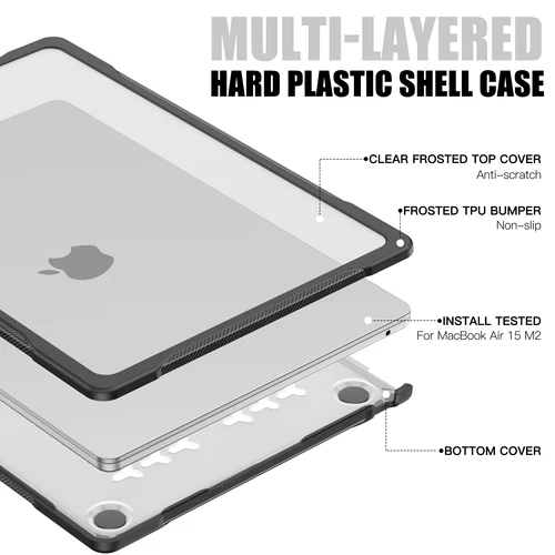 Imagen 2 del producto EGYAL Funda de portátil para 2025 M4 Air 15 A3241 13,6 A3240 Macbook Air 13 funda M1 M2 M3 M4 Pro 14 16 carcasa de portátil para carcasa anticaída