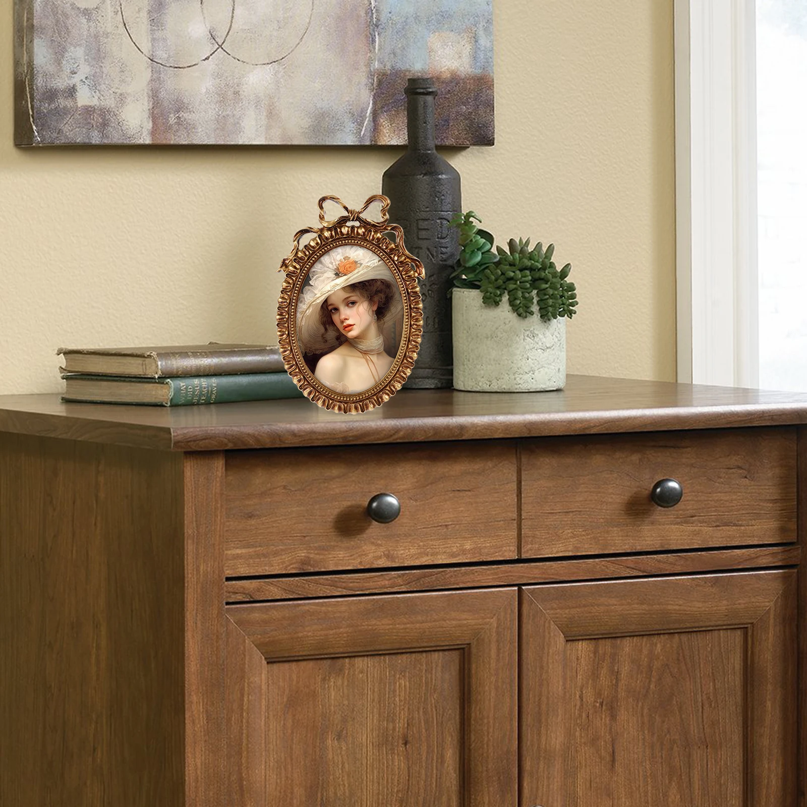 Wykwintna Ramka na Zdjęcia z Żywicy Stabilna Ochrona Pamiątek Vintage Ramka na Zdjęcia na Biurko Ramki na Zdjęcia Ozdoba Stojak na Zdjęcia