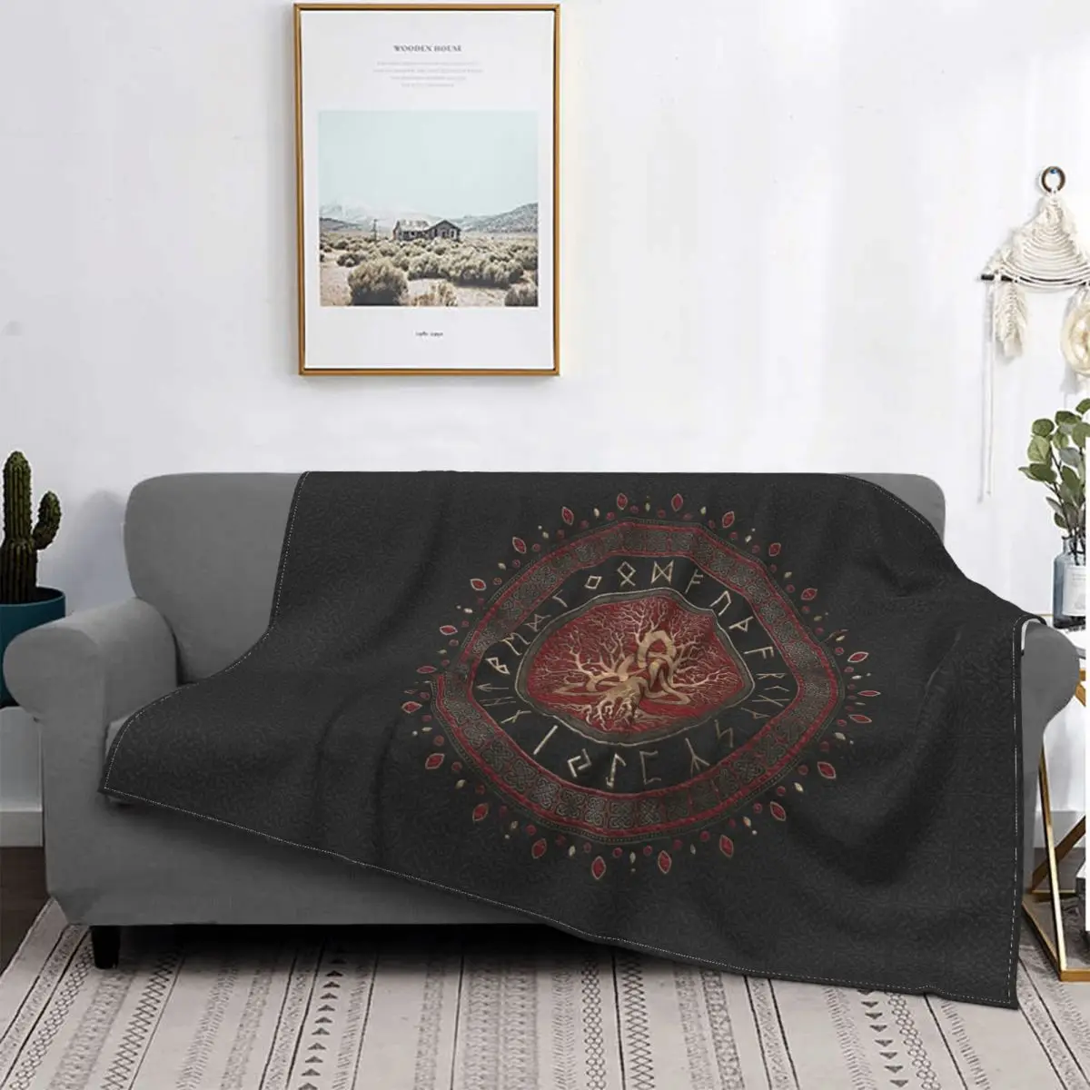 

Tree Of Life With Triquetra Blanket Fleece Air Conditioning Vikings Multifunction Warm Throw Blanket for Sofa Outdoor Bedspreads