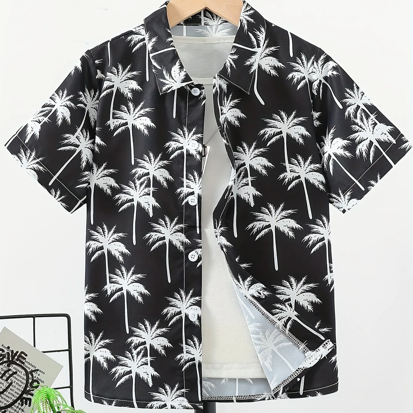 Kids Blouses 3d Print Beautiful Beach Coconut Tree Pattern Oversized Hawaiian Shirts Short Sleeve Boys Girls  Shirts Clothes