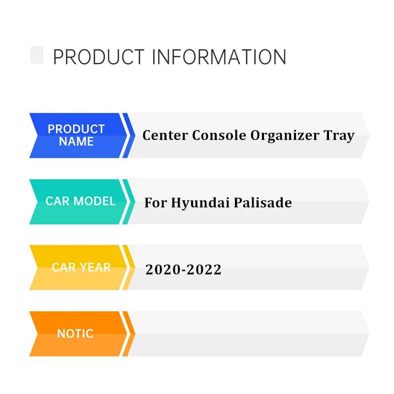 Akcesoria do Hyundai Palisade 2022 2021 2020 2019 2018, schowek na konsolę środkową kompatybilny z Hyundai Palisade