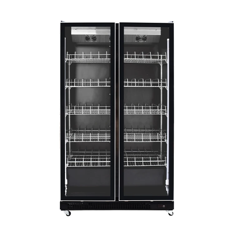 Glass Door Freezer Two Doors Wine Refrigerators Factory Sale Commercial Supermarket Equipment Display Refrigerator