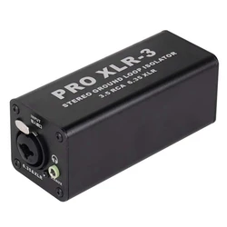 PRO XLR-3 profesjonalny stereofoniczny izolator pętli uziemienia 3.5 RCA 6.35 XLR Audio filtr szumów tłumik szumów izolator na PC