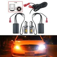 2X LED 1156 ba15s p21w luz Led de intermitente bombillas canbus 7440 W21W T20 bau15s py21w luz de circulación diurna del coche 12V amarillo blanco