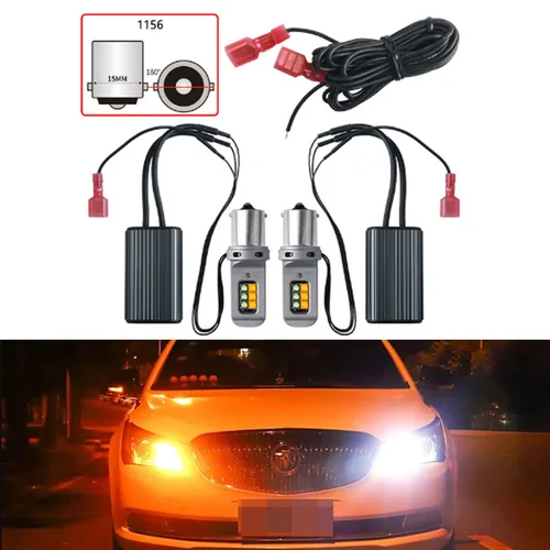 Imagen 1 del producto 2X LED 1156 ba15s p21w luz Led de intermitente bombillas canbus 7440 W21W T20 bau15s py21w luz de circulación diurna del coche 12V amarillo blanco