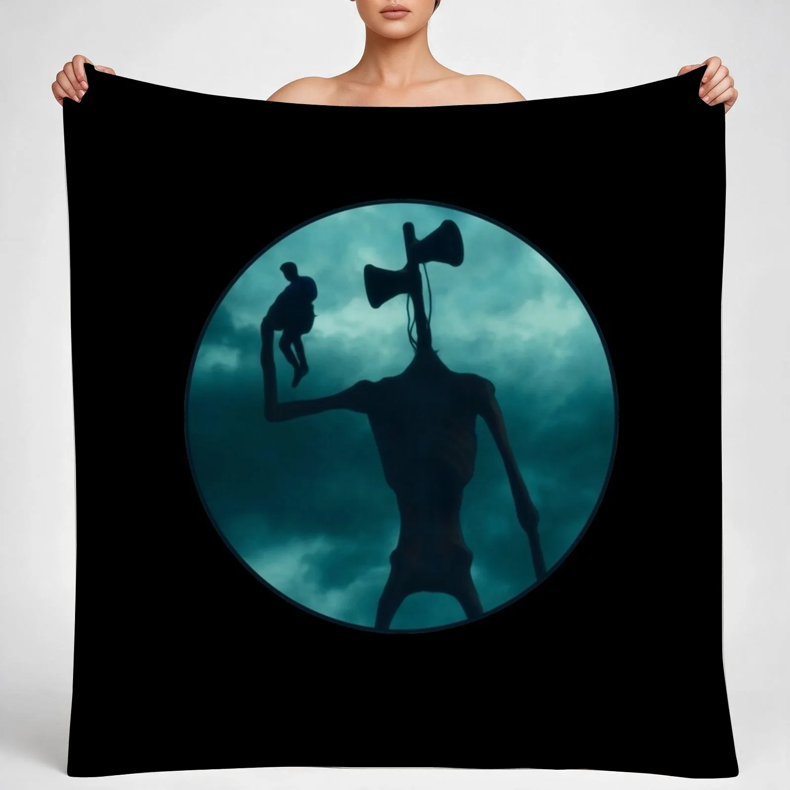 Siren Head Sirenhead Creepypasta Horror Character Throw Blanket couch cozy soft plush fuzzy picnic outdoor blanket