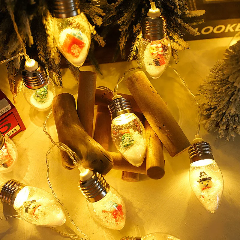 

Christmas Solar String Light 5m 20 Leds Globe Bulbs Fairy Light Cute Ornaments for Home Patio Mantel Fireplace Xmas Tree Decor