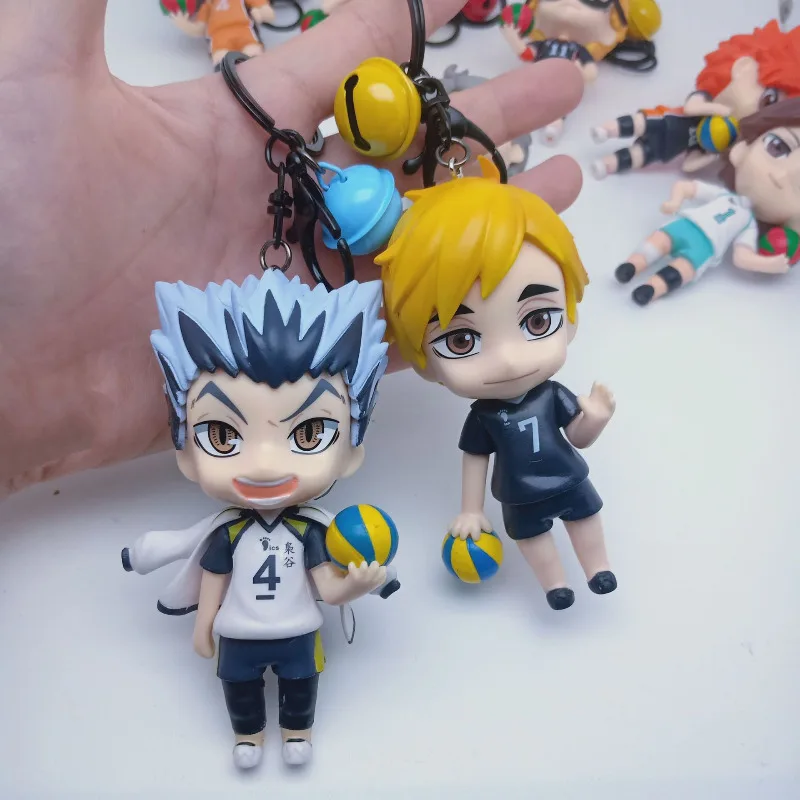 1 pièce de couleur aléatoire Haikyu!! Porte-clés en PVC 10CM, accessoire de Cosplay Anime, figurine d'action décorative mignonne