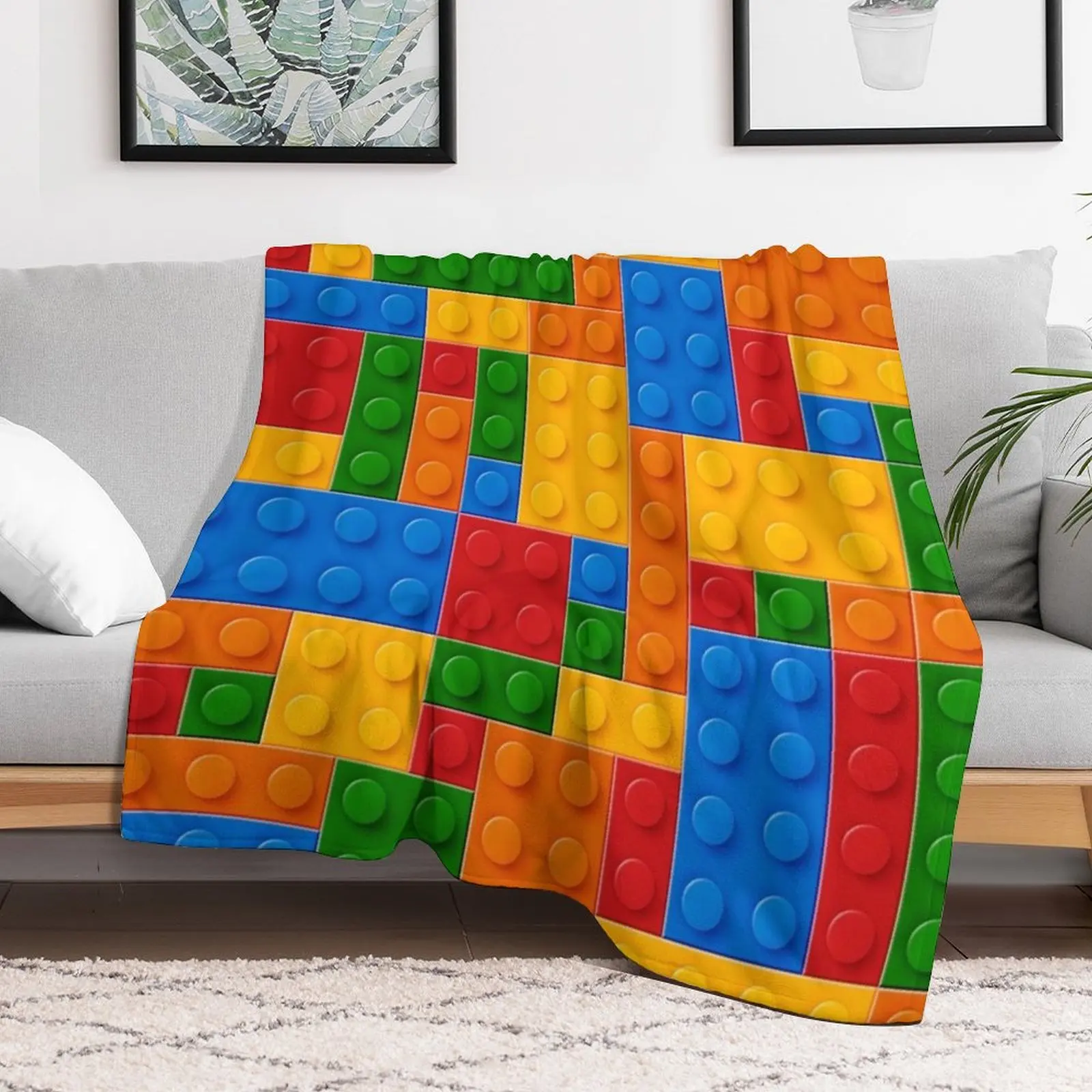 Plastic Building Blocks Toy Throw Blanket Stuffeds Decoratives Blankets