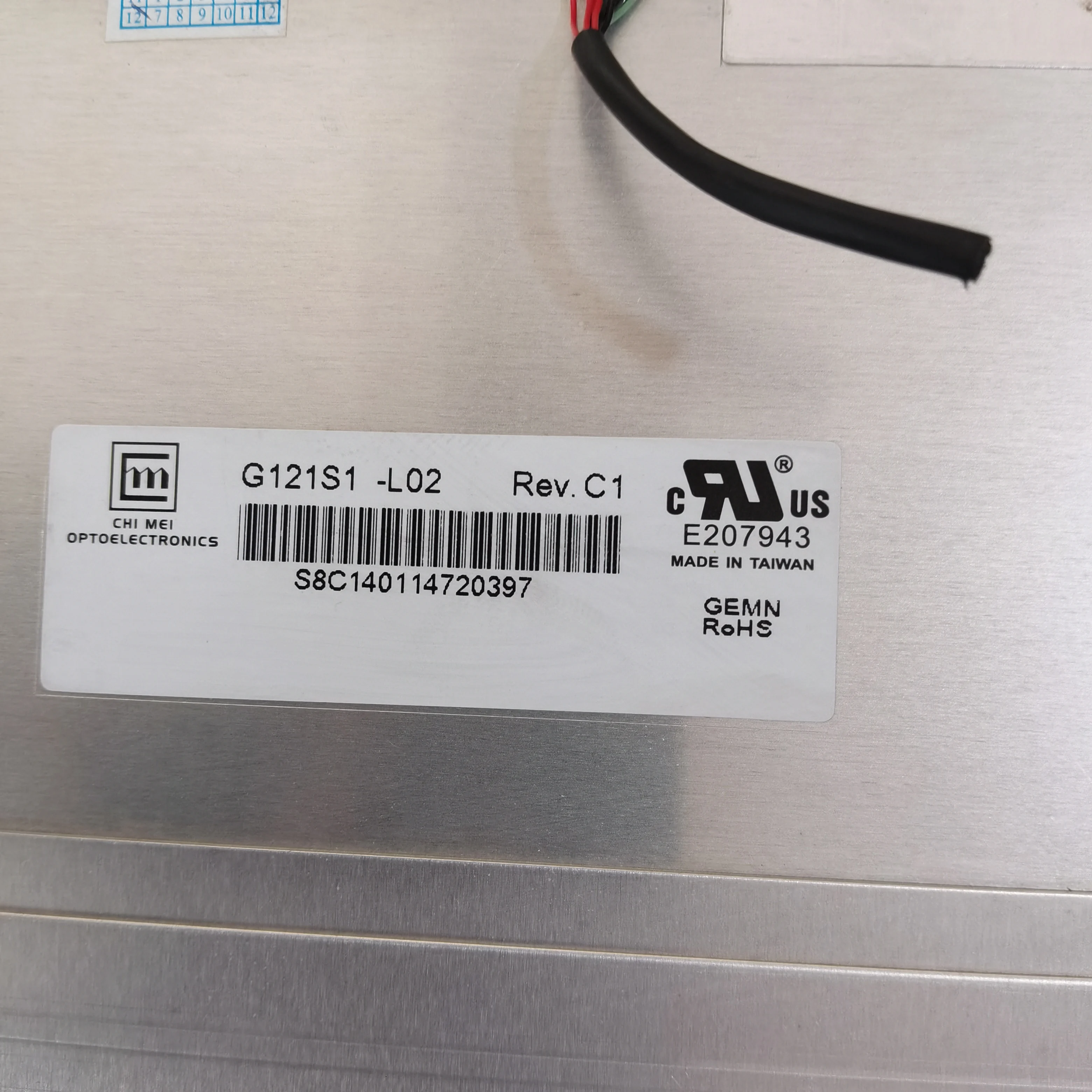 12.1 Cal ekran LCD G121S1-L02