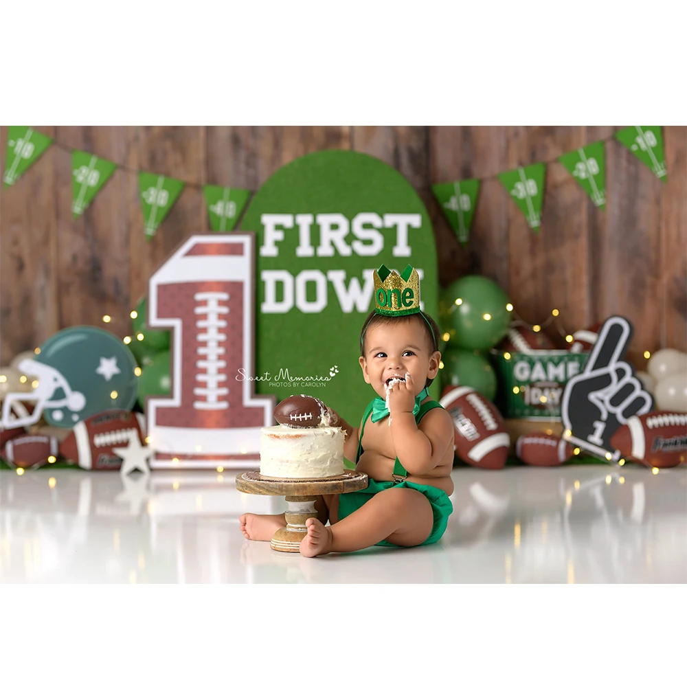 Rugby Match Backdrops First Down of the Game Kids Portrait Cake Smash Photo Backgrounds Photo Props