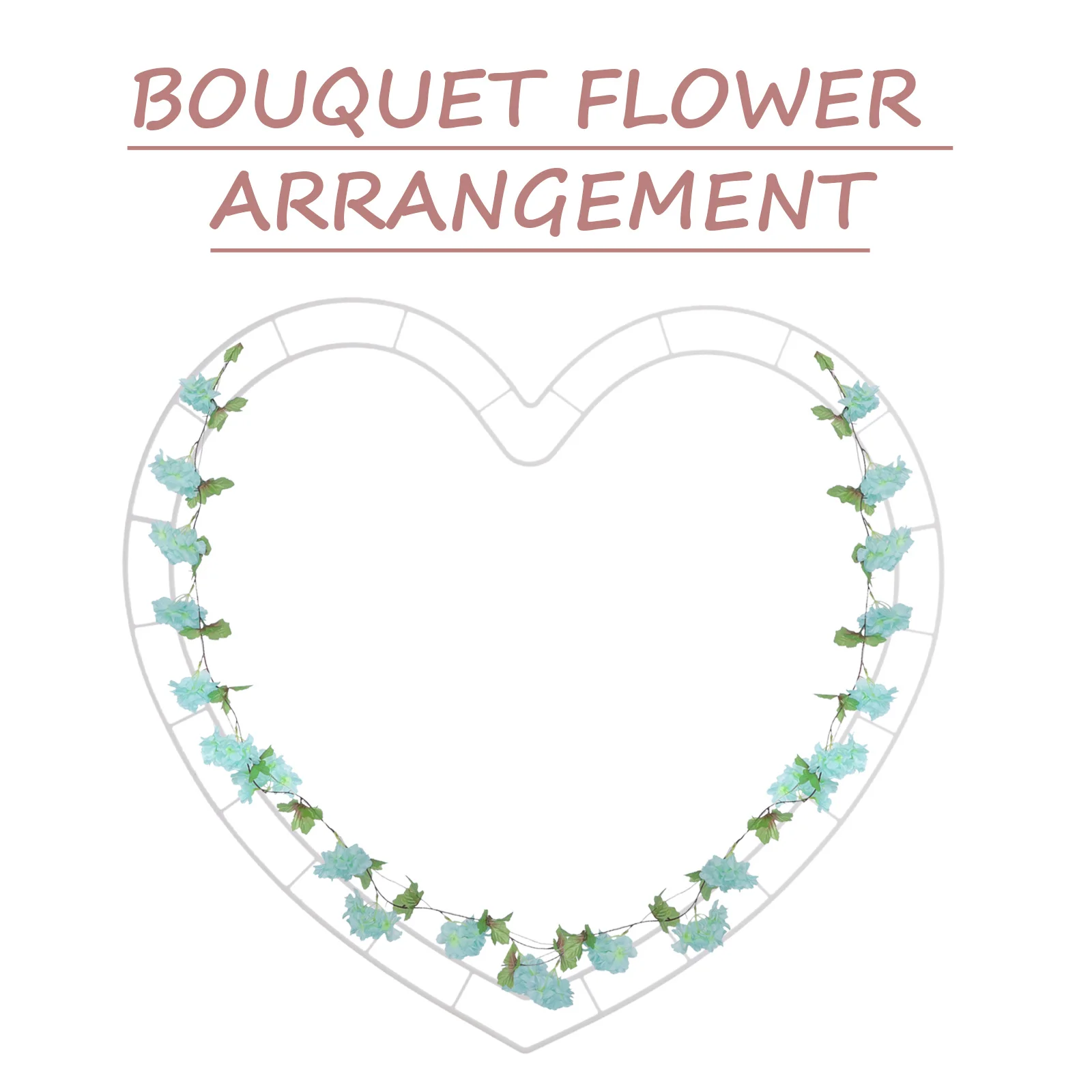 6セット ハート型 プラスチックリースフレーム フラワーアレンジャーホルダー DIY ウェディングフラワーアレンジメント ホリデーパーティー用