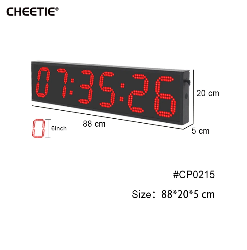 CHEETIE CP028 LED التدريب على مدار الساعة ساعة توقيت مزدوجة الوجهين ساعة توقيت 6 أرقام Led في الهواء الطلق سباق توقيت ساعة مع حقيبة حمل