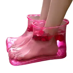 1 Pair Foot Bath Shoes Massage Foot Bucket Foot Soaking Shoes Bath Basin Foot Spa Shoes PVC Foot Bathing Boot Feet Shower Spa