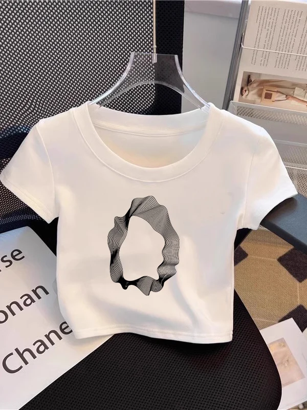 

Новинка лета 2025: Женский приталенный топ из хлопка с уникальным декором на плечах в корейском стиле, однотонный, универсальный