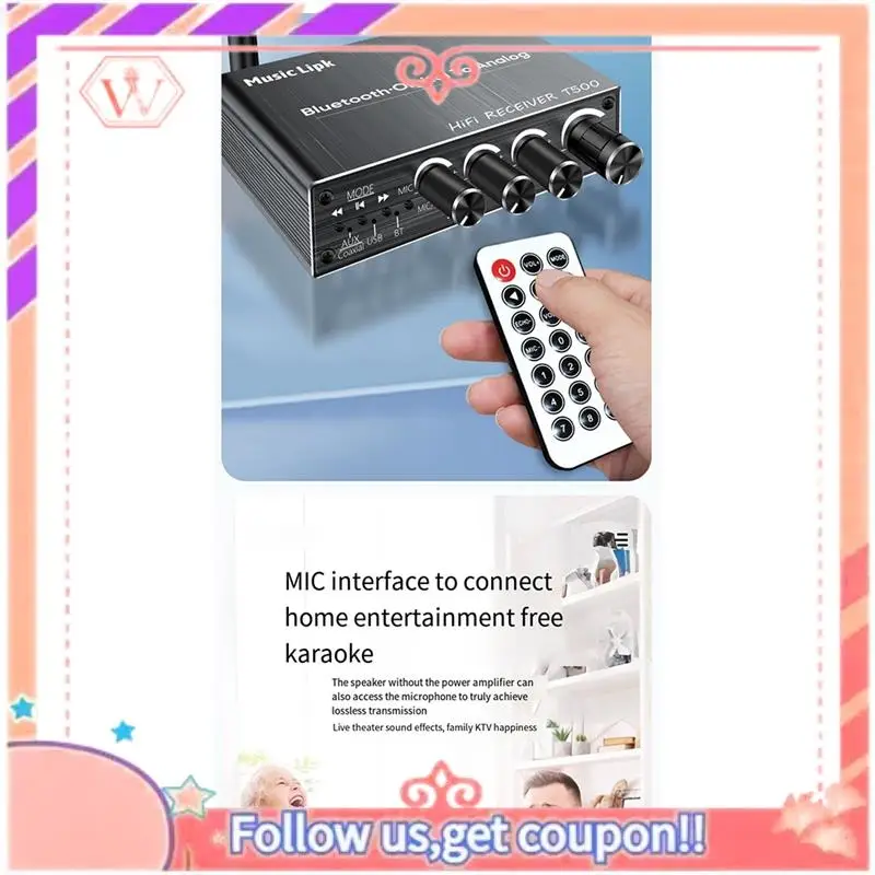 Nuovo kit adattatore ricevitore audio Bluetooth aggiornato Lettore 5.3 U Disco Microfono Amplificatore Convertitore altoparlante audio con telecomando