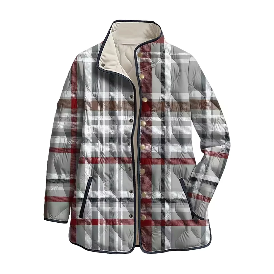 

Fashion Warm Cotton-Padded Women'S Fashion Printed Casual With Round Neck Winter Thickened Women Outdoor Sweater