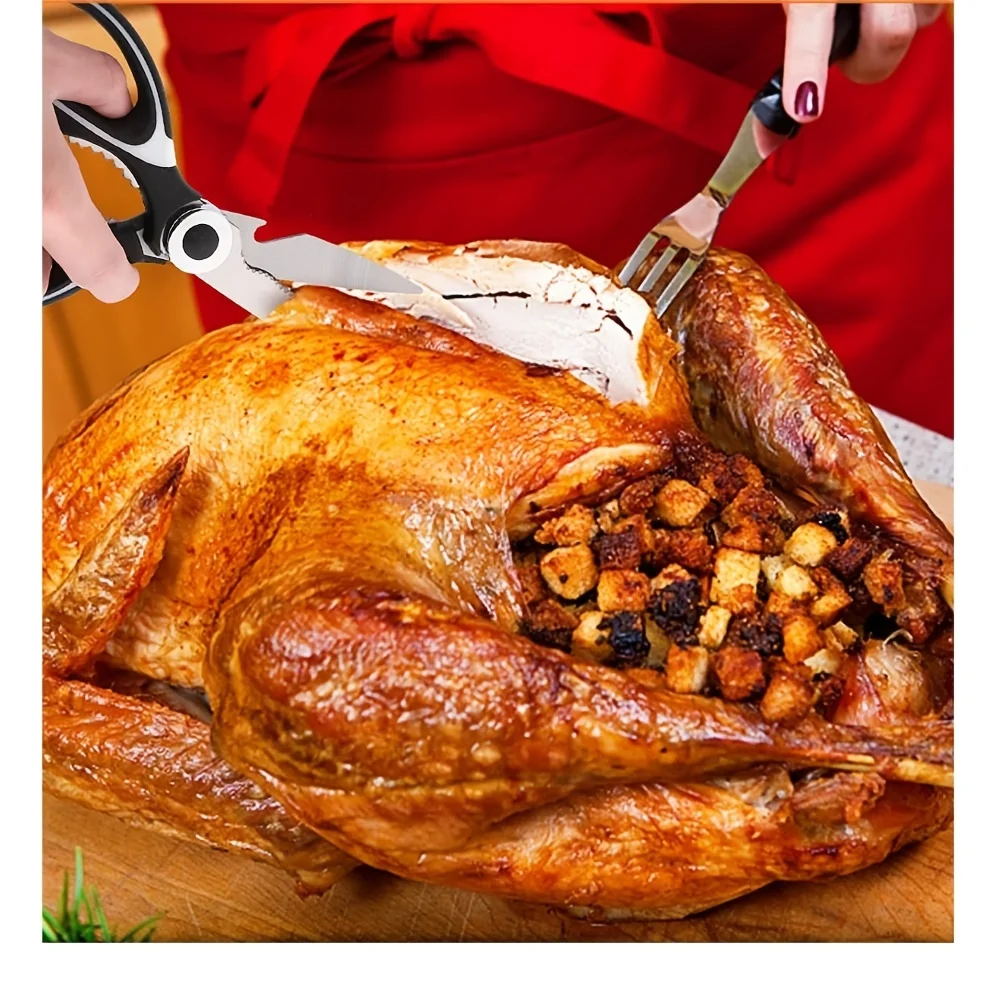 Tesoura de cozinha multiuso – Tesoura para churrasco resistente, segura para máquina de lavar louça