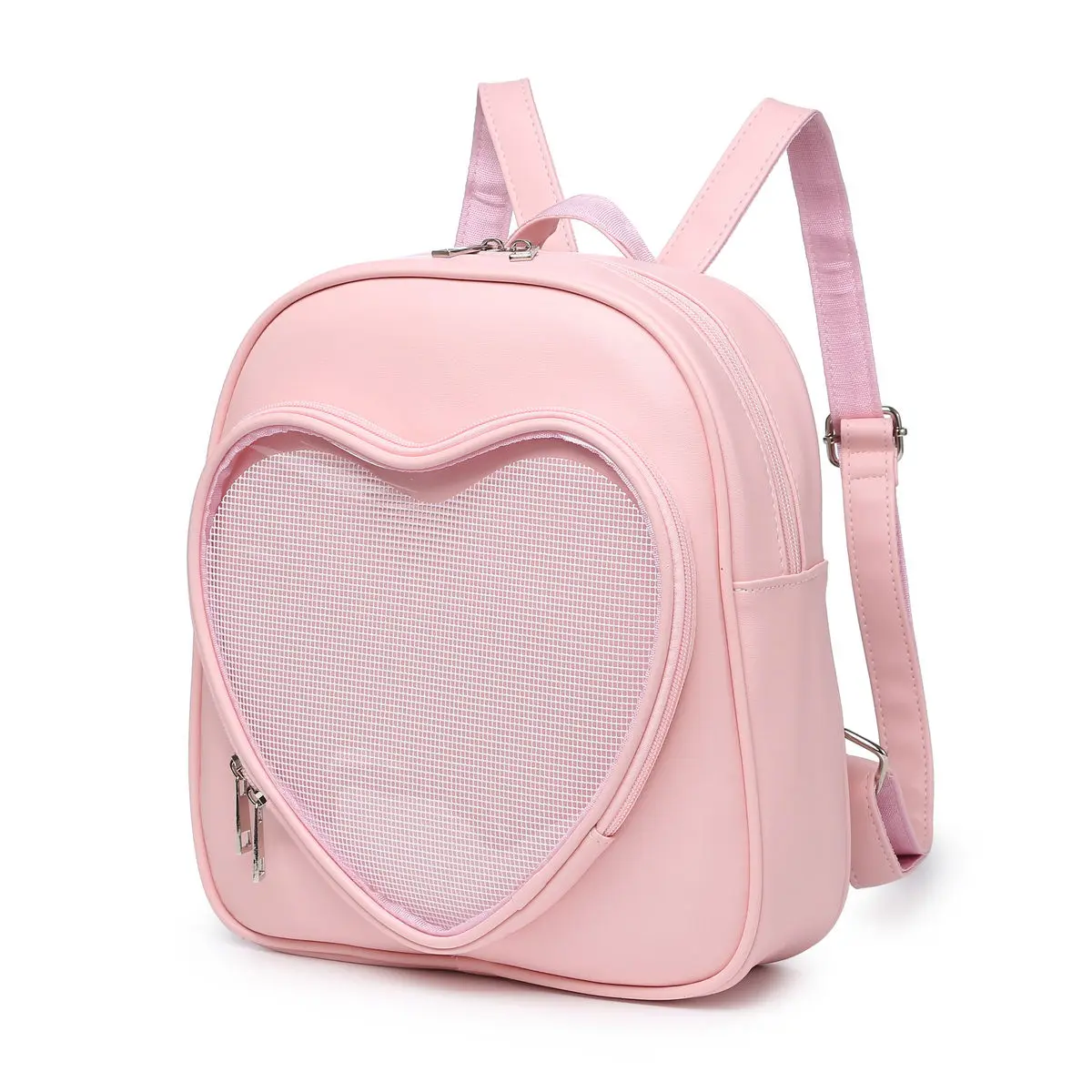 JIAERDI Japanese Heart Transparent Backpack Women Harajuku Jk Large Capacity Kawaii Lolita Bag Ladies Sweet Cute White Backpacks