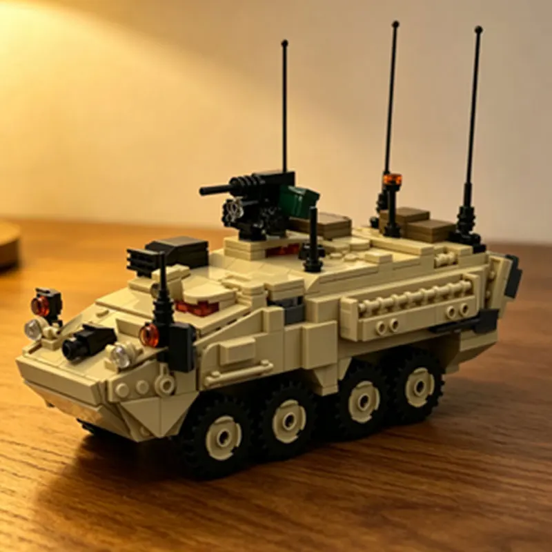 MOC Creative Armored Vehicle Desert Color Off-Road Vehicle Small Particle Assembly Building Block Model Boy Toy Gift 749pcs