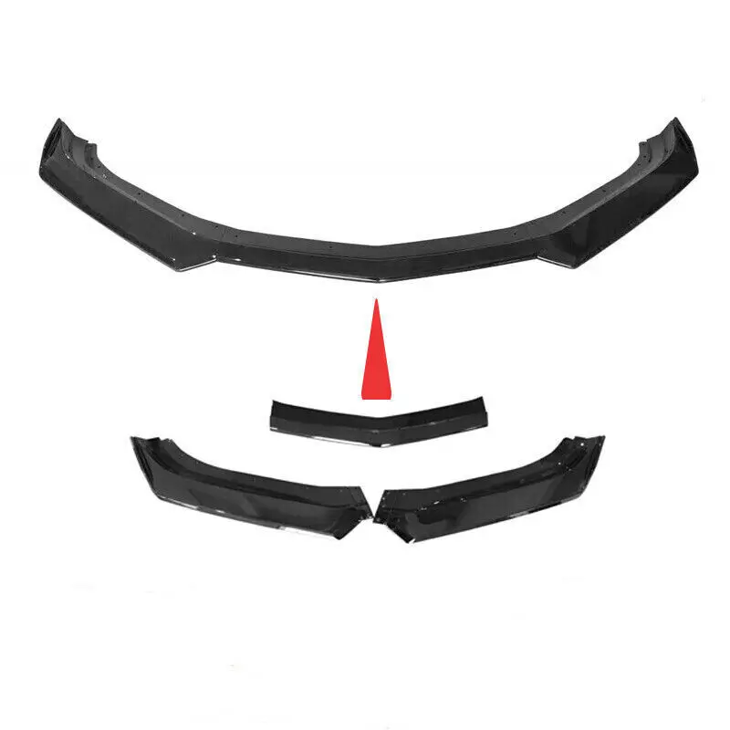 For Chevy Camaro SS 2016 2017-2024/ LS LT RS 2019-2024 Car Front Bumper Lip Splitter Spoile 3 Pieces Design  Carbon Fiber Style