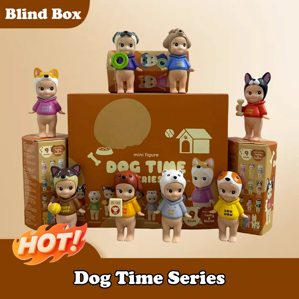 جديد حار جودة عالية الملاك الشكل الصغير الكلب الوقت سلسلة صندوق أعمى لطيف صغير أنيمي ديكور الأطفال مفاجأة هدية سلسلة #1