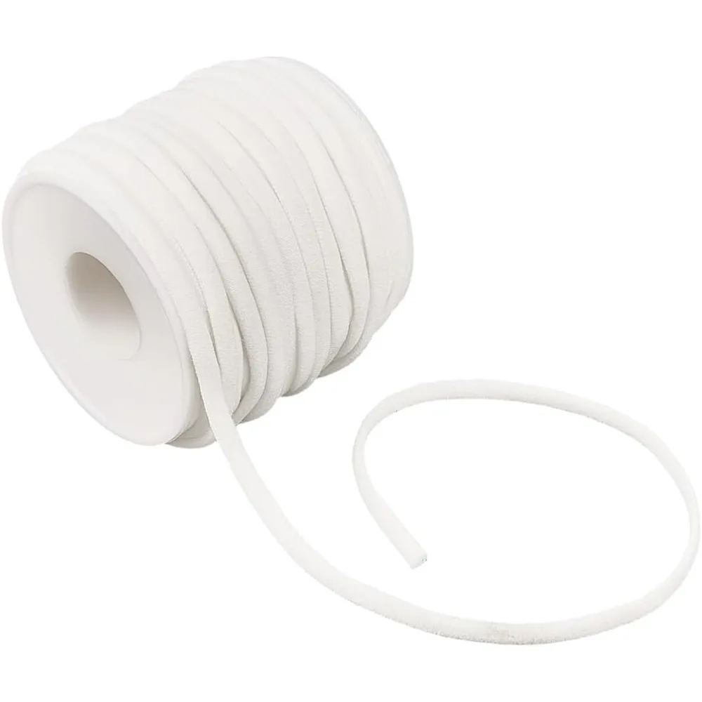 20 m flaches Chinlon-Elastikband für Bekleidungs-Nähzubehör mit 1 Stück leerer Kunststoffspule, weiß, 5 mm