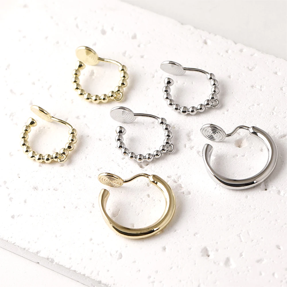4 Pieces Copper Plating with 14k Gold Mosquito Coil C-shaped Ear Clip DIY Jewelry Making Semi-finished Products Accessories