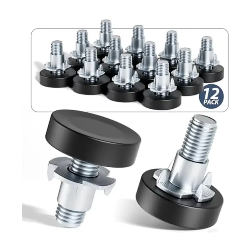 8PCS Adjustable Furniture Leveling Feet Table Feet Screw on Furniture Levelers Leg Levelers Hardware Tools 1/4In Thread Levelers