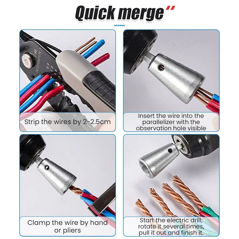 เครื่องมือบิดลวด1/2ชิ้นด้ามหกเหลี่ยม6มม. ช่างไฟฟ้าได้อย่างรวดเร็ว Twister 1.5-6ตาราง2-6วิธีลวดบิดสำหรับไดรเวอร์เจาะไฟฟ้า