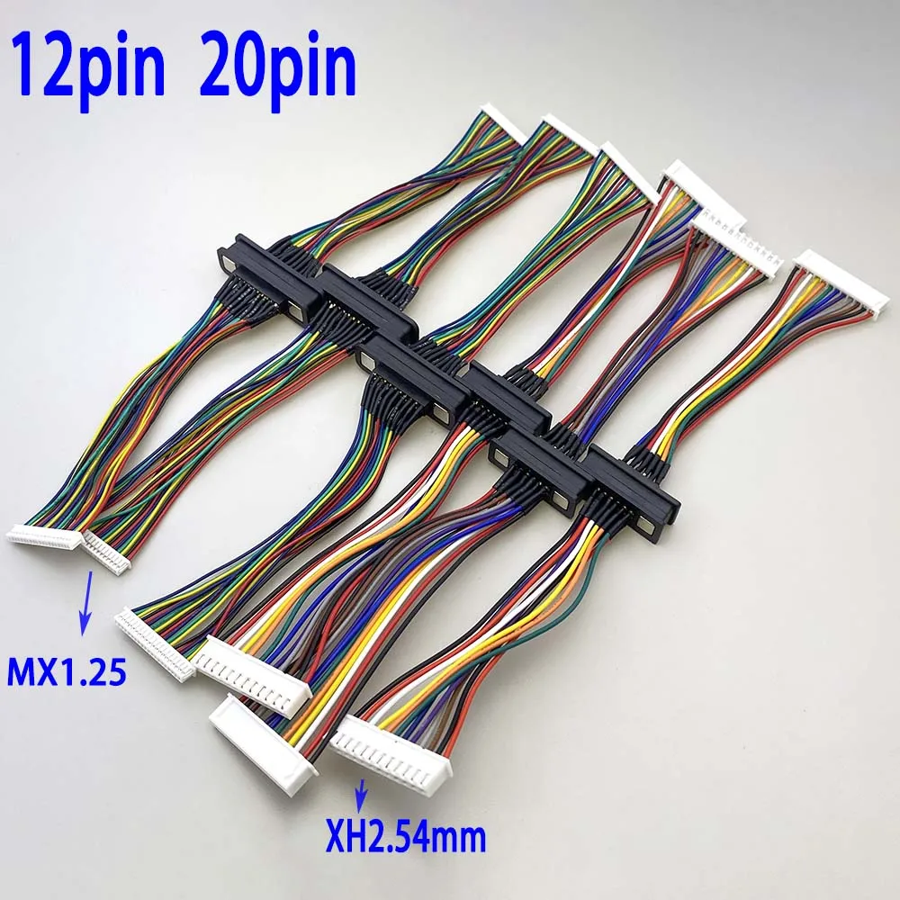2set 2A 12Pin 20Pin DC Magnetic Pogo Pin Connector Pogopin Male Female With ribbon cable Spring Loaded DC Power Socket