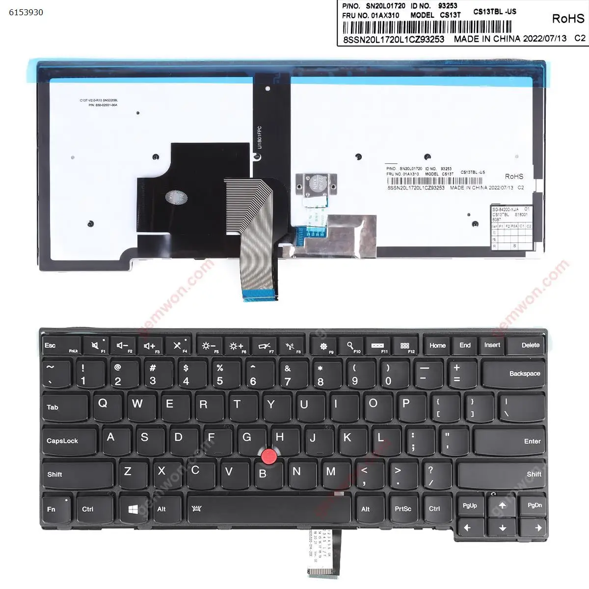 

US Laptop Keyboard for Thinkpad T440 T440P T440S Black Frame with Backlit with Point Stick