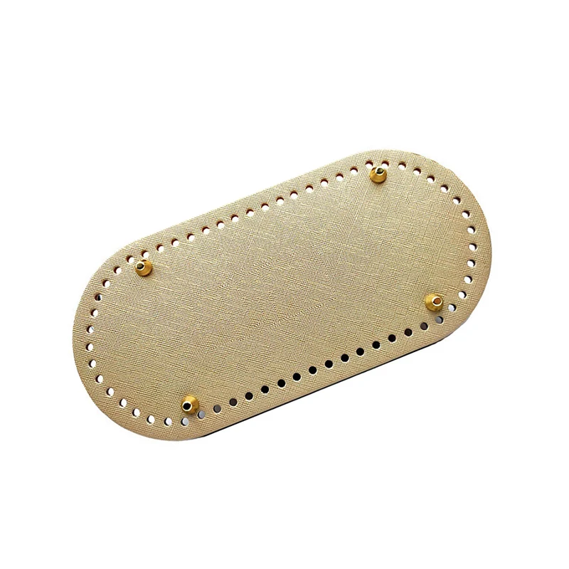 Wholesale 10x22/12x25cm Oval Bottom for Knitted  PU Leather Bag Accessories Handmade Bottom with Holes Crochetbag Base Shaper