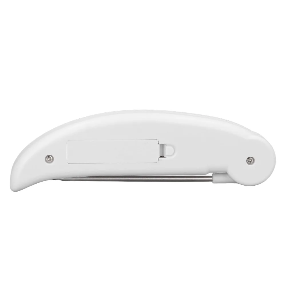 ABS Stainless Steel Digital Food Thermometer Foldable Probe White Red Instant Read Thermometer Auto-off Function Digital Display