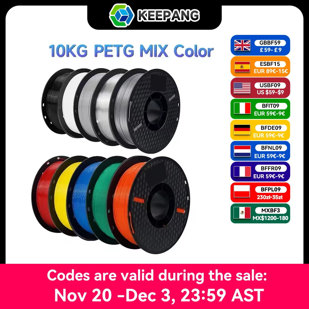

10/5kg PETG Filament For 3D Printer Plastic Material 22LBS 1.75mm Non-Toxic Eco-Friendly PETG 3D Filament Consumables for Ender