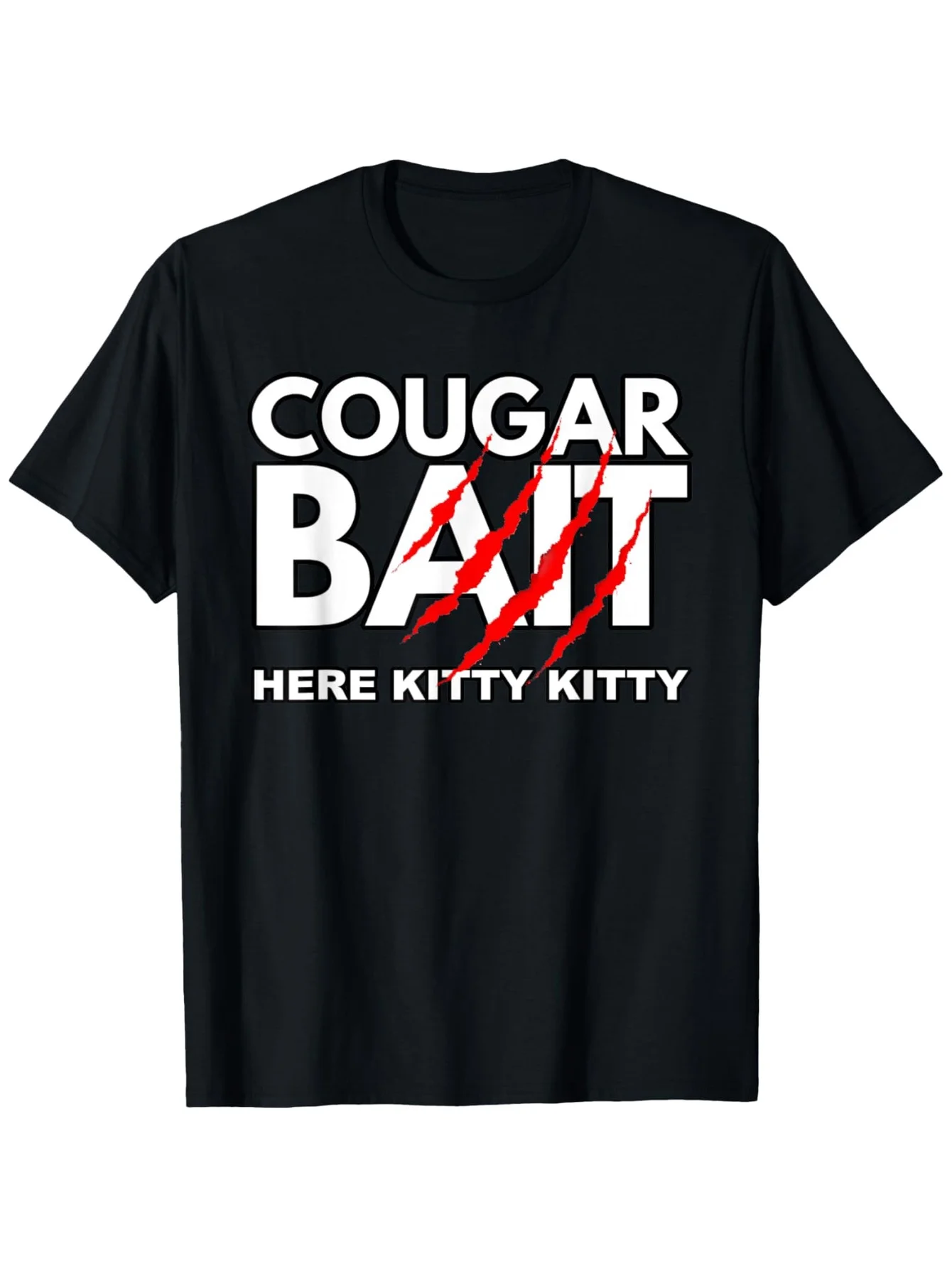 

Cougar Bait Graphic Tee, 100% Cotton Crew Neck T-Shirt, Casual All-Season Knit Fabric Top, Regular Fit Short Sleeve Street Style