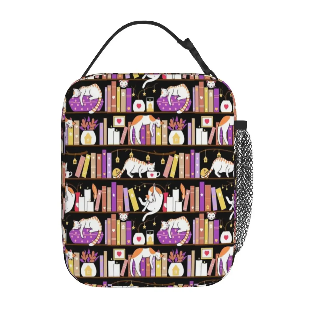 Hot Sale Library Cats - Dreamy Violet Travel Style Adult Lunch Bag Outdoor Picnic Durable Lunch Bag