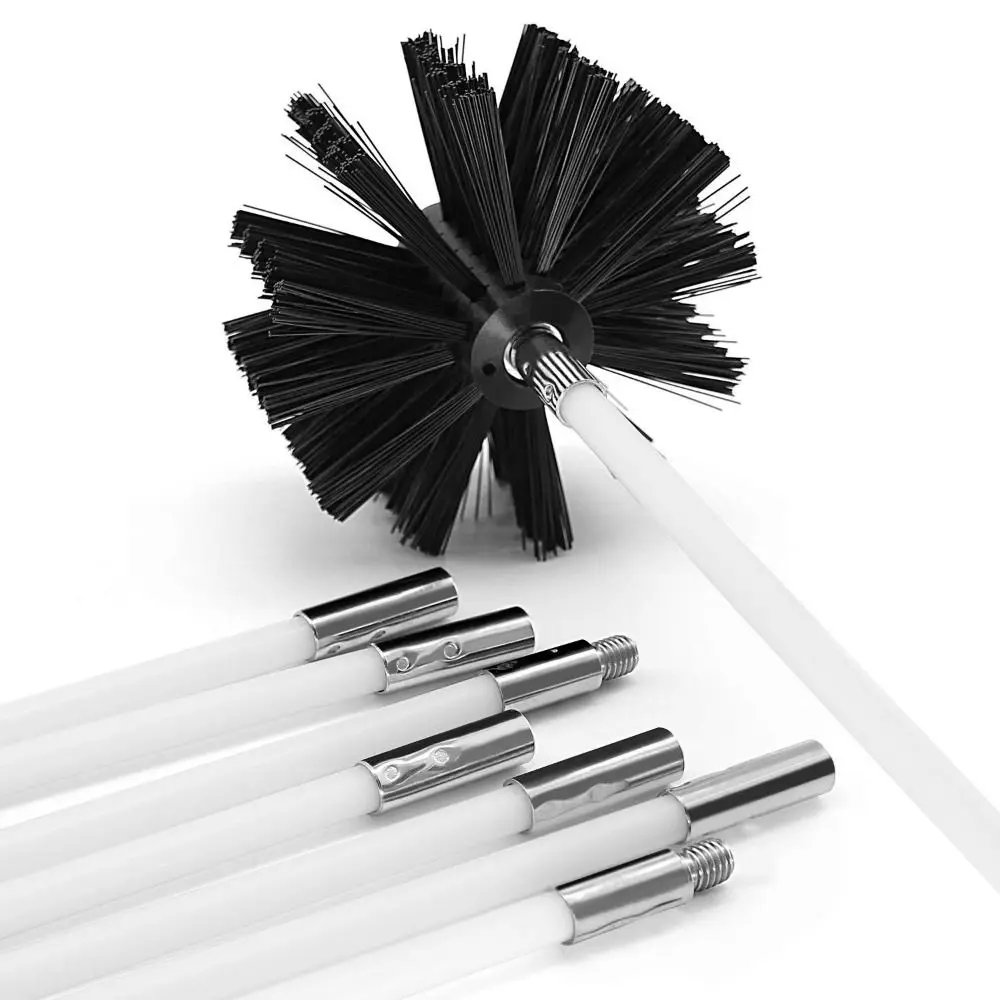 Rotary Chimney Brush Long Handle Flexible Rod Hexagonal Rod Fireplaces Chimney Cleaner Inner Wall Cleaning Brush