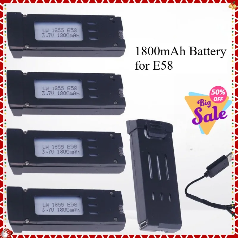 Batería de 3.7V 1800mAh para Mini Dron E58, Batería para Dron E58 RC E58 PRO, Venta al por Mayor, JY019 Batería