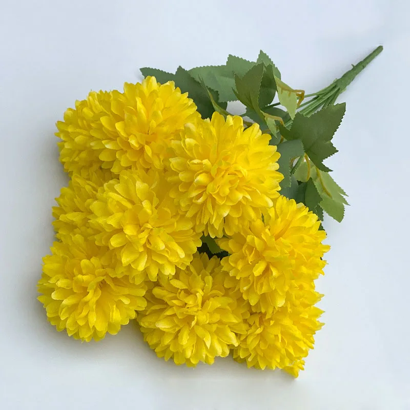 Künstlicher Blumenstrauß, Chrysantheme, Hochzeit, Zuhause, Weihnachten, Brautstrauß, Basteln, Scrapbooking, Kranz, Requisiten, Tischparty-Dekoration – Detail 7