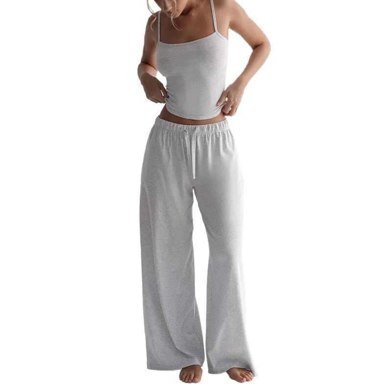 

Y2K Women's Cami and Pants Outfit | Drawstring Waist Joggers | Casual Street Style Loungewear