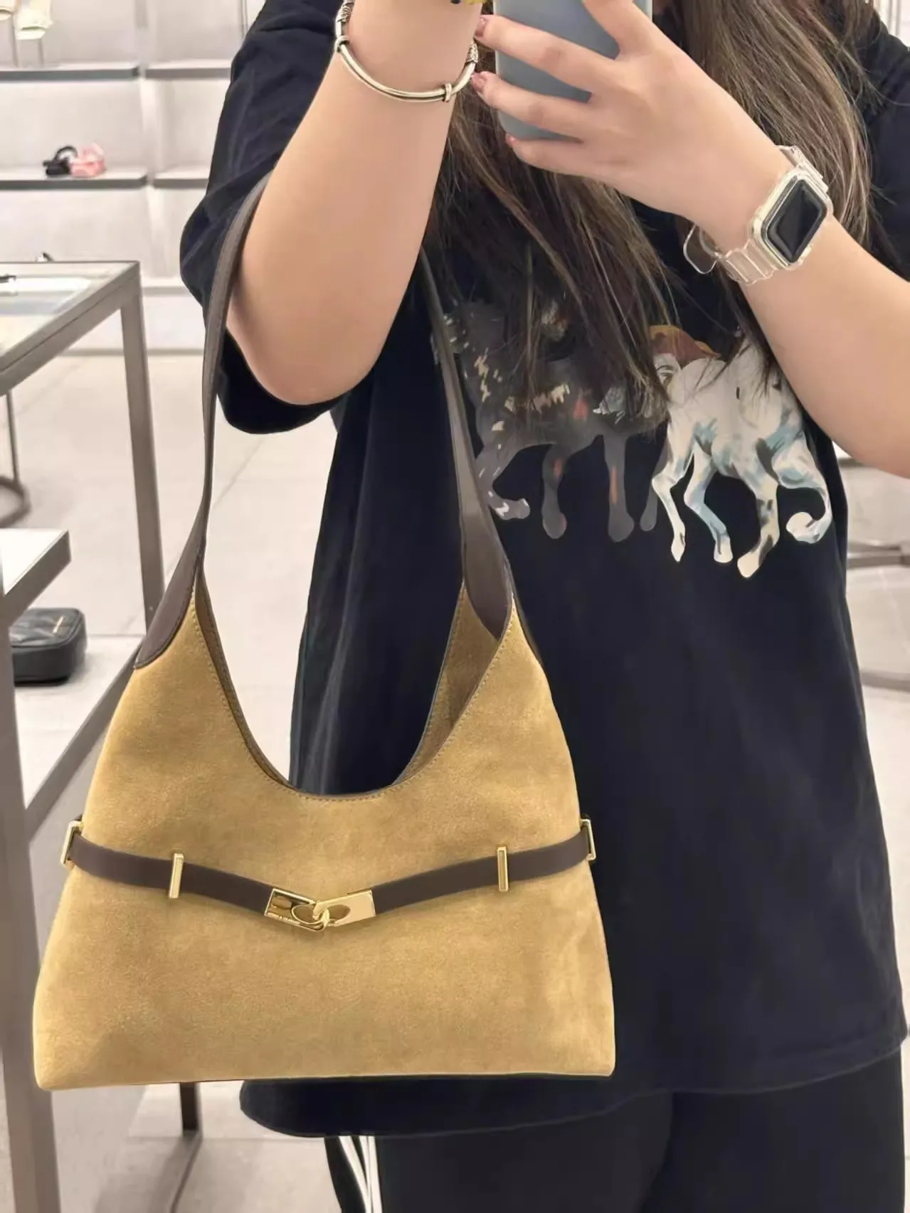 

Матовая замшевая сумка-хобо в стиле ретро для женщин - осень/зима, Новое поступление, сумка-тоут премиум-класса, простая сумка через плечо