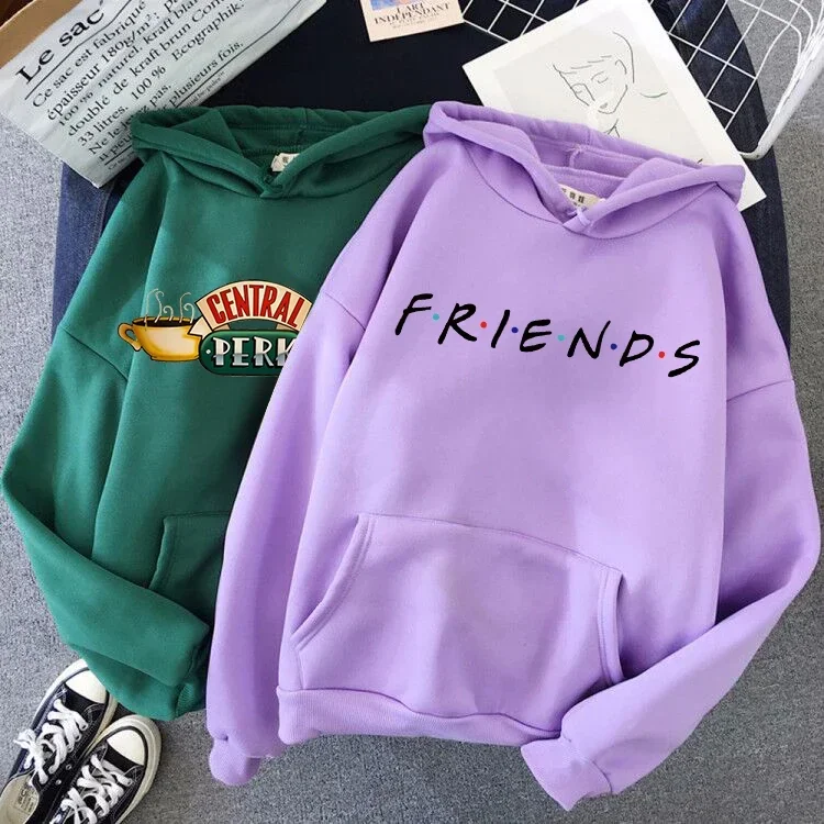 Friends Hoodies Women Ullzang Graphic Friends 90s Sweatshirt Vintage Anime Hoody Female Friends Tv Show Harajuku Funny Cartoon