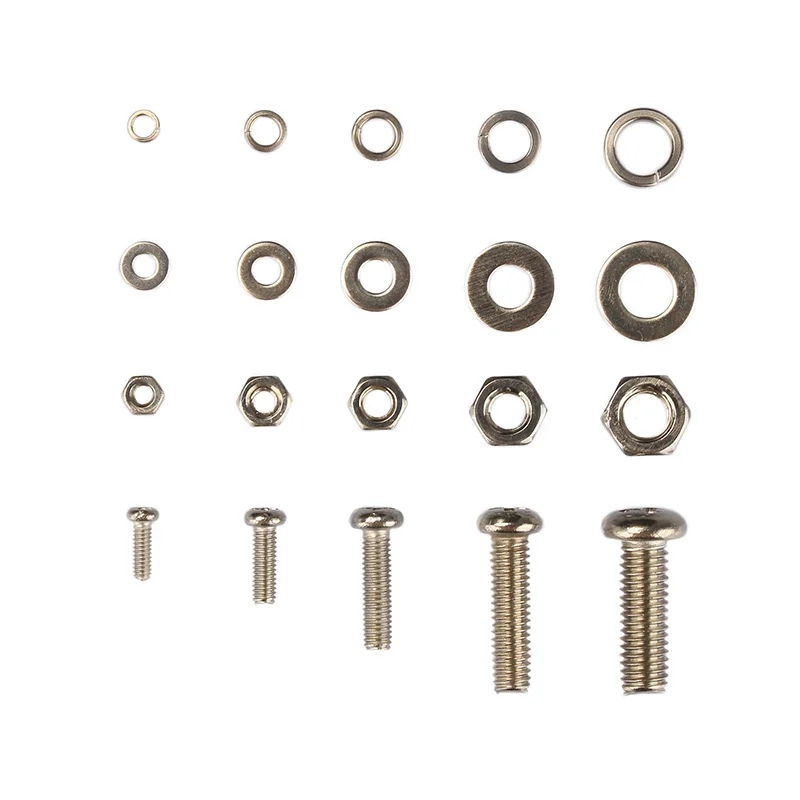 320Pcs  Stainless Steel SS304 Screws an Head Screws Nuts Bolts Assortment Kit M2 M2.5 M3 M4 M5  Metic Nut and Bolt Assortment